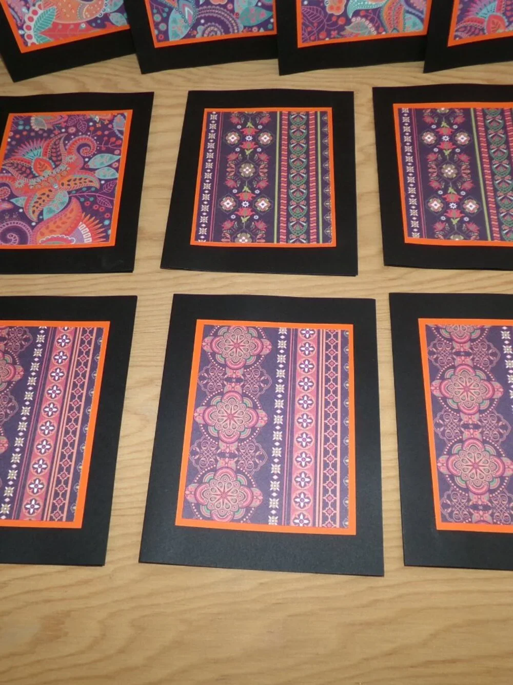 Set of 12 NWT Black Floral Notecards